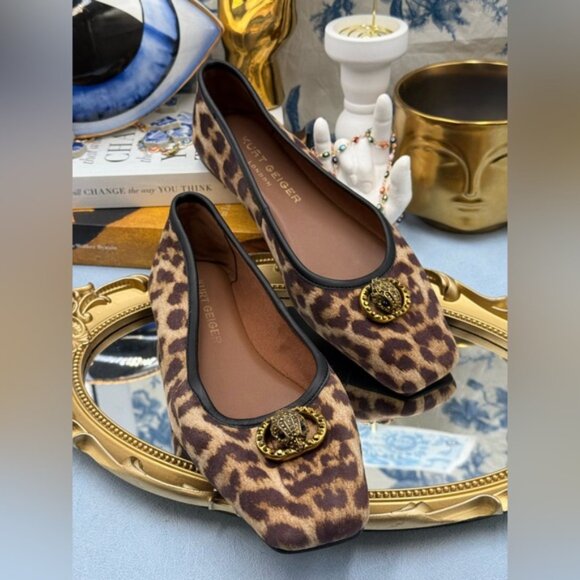 🆕 KURT GEIGER LONDON 🧿 NWOB Chelsea Leopard Print Ballet Flat, Sz 37 US 7 - Picture 6 of 16